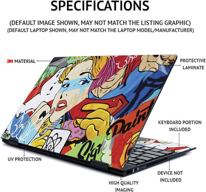 MightySkins Skin for HP Spectre x360 15" (2020) - Black Leather | Protective, Durable, and Unique Vinyl Decal wrap Cover | Easy to Apply, Remove, and Change Styles | Made in The USA