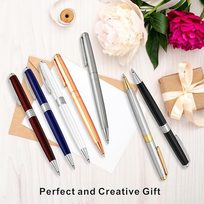 Cambond Black Pens Ballpoint Pens - Nice Pens Office Pens for Gift Business Men Police Flight Attendants Retractable Smooth Writing 1.0 mm Medium Point, 3 Pens with 3 Extra Refills (Black)