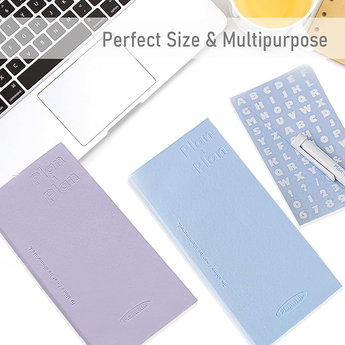 Soft Leather Pocket Notebook - 3.5" x 7.3" - to Do List Daily Planner with 160 Pages & Stickers - Ideal for Daily Plans, School, and Office Supplies (White)