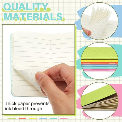Outus 36 Pcs Pocket Notebook Mini Journal 2.5" x 4" Kraft Paper Mini Notepad Bulk Softcover Pocket Notepad Memo Diary Subject Notebooks for Student Traveler School(Candy Color)