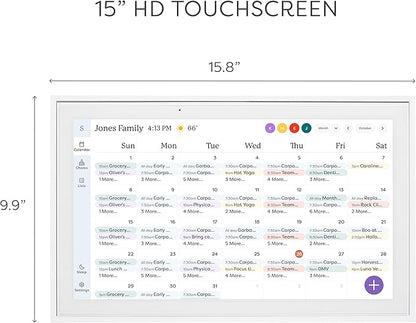 Skylight Calendar: 15 inch Digital Calendar & Chore Chart, Smart Touchscreen Interactive Display for Family Schedules - Wall Mount Included