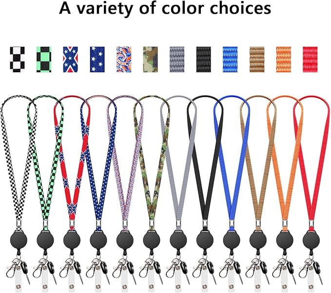 6 Pack Retractable Badge Lanyards and ID Badge Holder, Strap Lanyard with Swivel Metal Clasp for Badge Holders, Keychains, Offices, Staff, Students, Employees, Paisley Blue