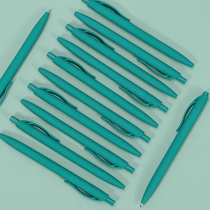 deegtran Pens Bulk, 200 Pack No Bleed Teal Blue Barrel Click Pens, Wholesale Retractable Ballpoint Pens, Pens Medium Point, Smooth Ink Pens, 1.0MM Black Ink