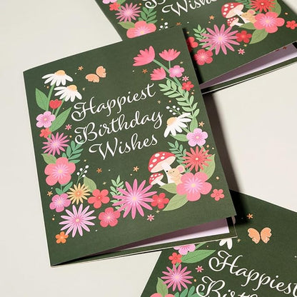 Lovepop Plushpop Soft Animal Pop-Up Card for Her and Him - 3D Birthday Mouse Greeting Card for Boys, Girls, Men, Women - Happiest Birthday Wishes' Floral Field - 6" x 8" Card