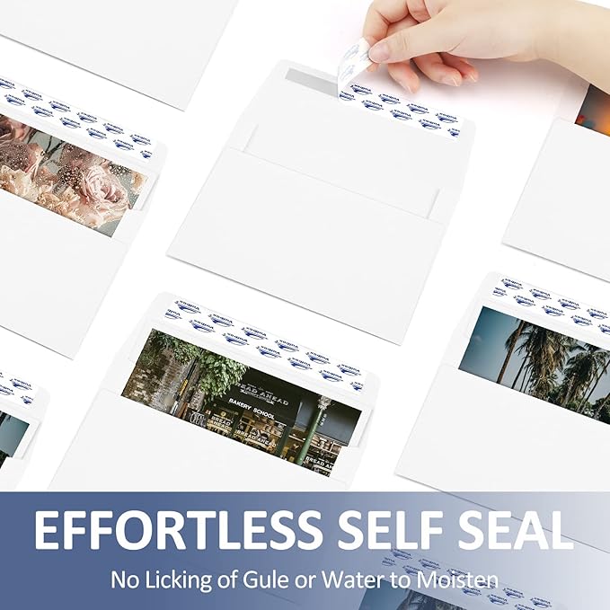 ValBox 5x7 Envelopes for Invitation 100 Qty A7 Envelopes Self Seal White, Printable Paper Envelope for 5x7 Cards, Weddings, Baby Shower, Stationery, Office, 5.25 x 7.25 Inches
