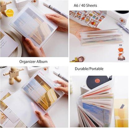 Doraking A6 Storage Folder, Sticker Collecting Album Organization Sheets Book Accessories for Labels Storage Planner Stickers Organizers Collector Recipe Cards Back to School Gifts