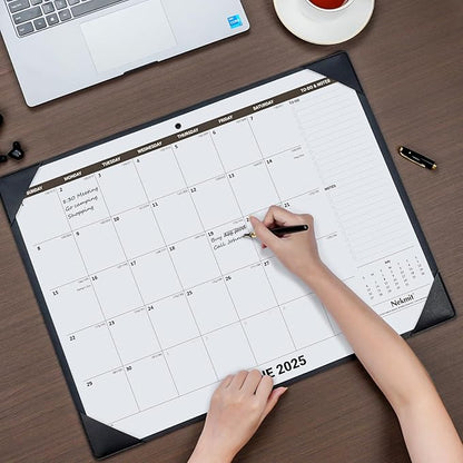 Nekmit Large Desk Calendar 2025 with Desk Protecting Pad, Runs From January 2025 - December 2025, Office Supplies 21" x 16 1/2" Desktop Calendar for Life Planning or Organizing