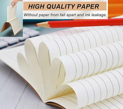12 Pack A5 Notebooks Bulk, Kraft Cover Lined Blank College Ruled Travel Journals with 12 Colors Rainbow Spines For Women Students, 60 Pages, 8.3”x 5.5”, for Home, Office or School Supplies