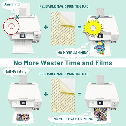 DTF Transfer Film, 50 Sheets 8.5"*11" DTF Paper with Smart Printing Pad for All Sublimation&DTF Printers,DTF Film for Sublimation Hack,Upgraded Premium Direct to Film for All Fabrics