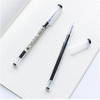 Gel Ink Pen Japanese Style Liquid Ink Rollerball Pens Quick Drying 0.35mm Ultra Fine Point Ballpoint Maker Pen Premium for Office School Stationery Supply,12 Pcs/Set, Black