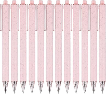 Pink Gel Cute Pens - 0.5mm Fine Point, Colorful & Fun, Smooth Writing, Perfect for School & Office Supplies, Pack of 12