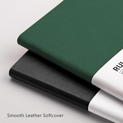 RETTACY Journaling Notebooks, B5 Lined Journal Notebook with 320 Numbered Pages, 7.6" × 10", Medium Size, Journal Notebook for Writing, Work, School, Leather Softcover, 100 GSM Thick Paper (Gray)