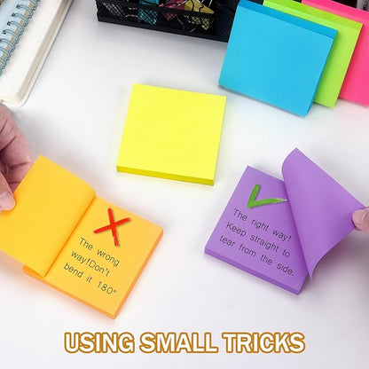 Sticky Notes 3x3 inch Bright Colors Self-Stick Pads 24 Pads/Pack 70 Sheets/Pad Total 1680 Sheets