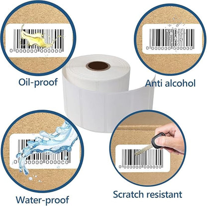 2"x1" Direct Thermal Labels, Barcode Address Shipping Thermal Label Stickers, White Thermal Printer Labels for UPC (1000 Labels/ 1roll, 6 roll, 2"x1")