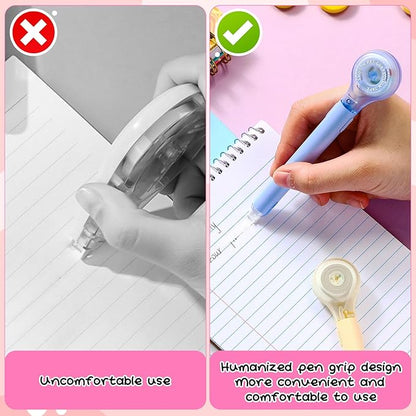 Gersoniel 10 Pack Correction Tape Pen Correctional Ink Tape Push Pull Protective, Easy to Use Applicator for School Office Supplies, 0.2 x 236 Inch(Macaron Color)