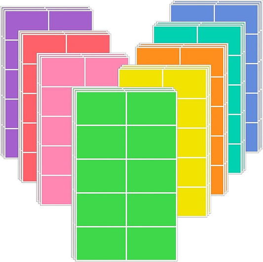 240 PCS Colored Labels Stickers 3 x 2 Inch Rectangular Moving Labels 8 Colors Large Color Coding Labels - Light Color