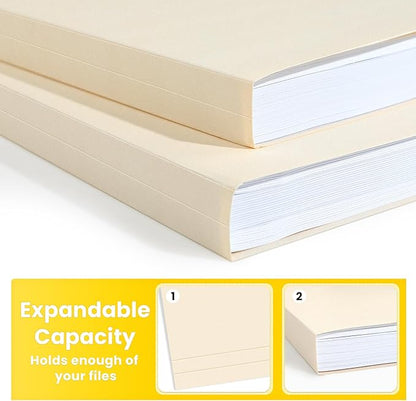 SUNEE Manilla Folders Letter Size (8.5 x 11 inches),100 Per Box, 1/3 Cut Tab for Easy Labeling and Organization, Durable Standard Paper for Home, Office, School Filing