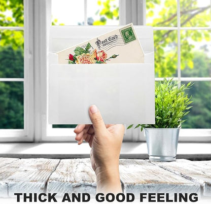 White card and envelope 30 pieces each, thank you blank greeting card and envelope, white A4 blank card, 4x6 envelope invitation, suitable for printing custom, suitable for various occasions DIY