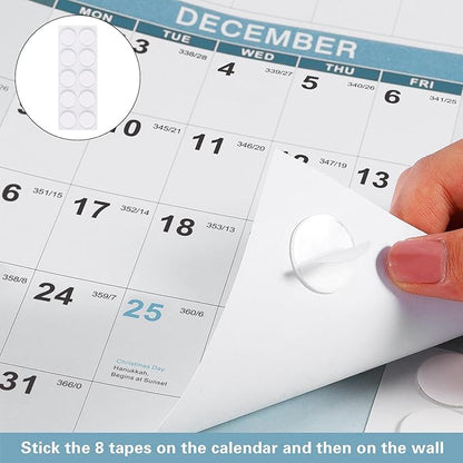 2025 Wall Calendar 34.8" x 22.8" Large Vertical Yearly Wall Hanging Calenda with Julian Date Thick Paper Calendar 12 Month Annual Wall Planner for Wall Office Fridge(Light Blue)
