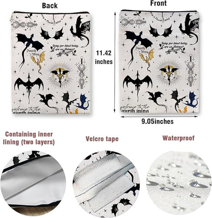 Romantasy Dark Academia Dragons Book Sleeve, Fantasy Novel Reader Gift, Bookish Gifts, Book Inspired Gift, Paperback Book Protector Book Cover Dragons Lovers Book Gifts (Dragons Book Sleeve-1106)