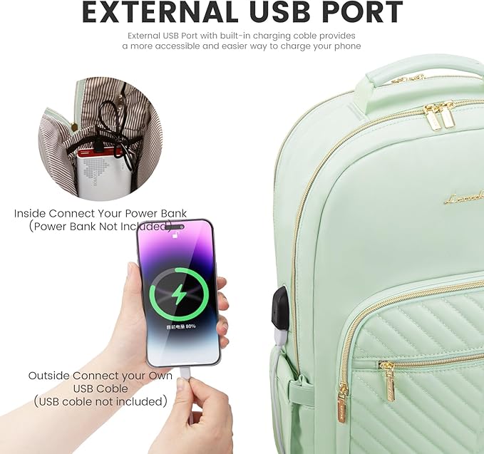 LOVEVOOK Laptop Backpack for Women 17.3 inch,Cute Womens Travel Backpack Purse,Professional Laptop Computer Bag,Waterproof Work Business College Teacher Bags Carry on Backpack with USB Port,Cyan Green