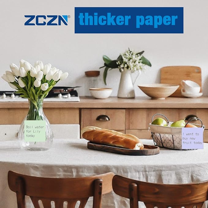 ZCZN Small Sticky Notes, 1.5in x 2in, 100 Sheets/Pad, 10 Pads/Pack, White