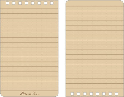 Rite in the Rain Weatherproof Top Spiral Notebooks, 3" x 5", Tan Cover, 3 Pack (No. 935T-3X)