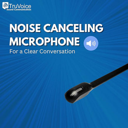 TruVoice HD-100 Office and Call Center Wired QD Headset with Noise Canceling Microphone and HD Speakers - Compatible with Mitel, Nortel, Avaya, Poly, Polycom, Shoretel, Digium, ESI, Fanvil Desk Phone