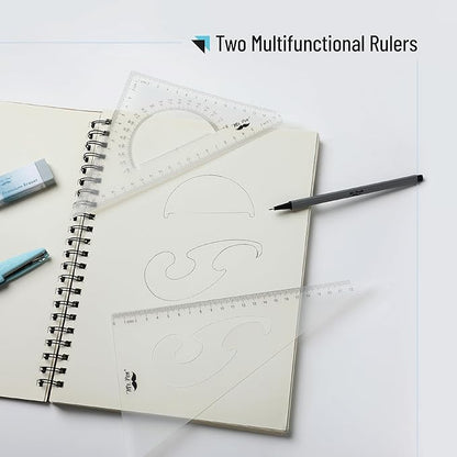 Mr. Pen- Triangle Ruler, 2 Pack, 22&15cm, 30/60 & 45/90, Right Triangle Ruler for Drawing, 30/60 Degree Triangle Plastic, 30 60 90 Triangle, Drawing Triangle Angle, 45 Degree Triangle Ruler