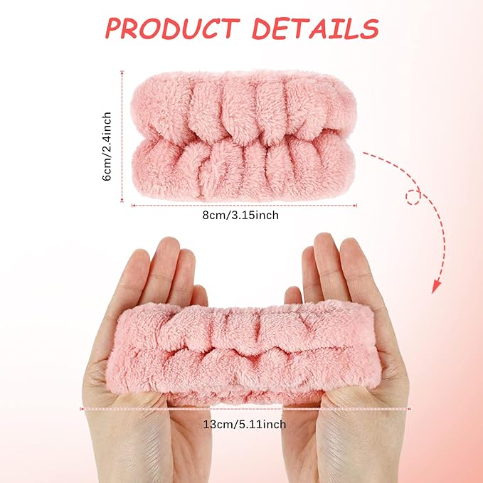 Chuangdi 4 Pairs Wrist Bands for Washing Face Wrist Spa Microfiber Wash Towel Band Scrunchies Absorbent Wristbands Sweatband for Women Prevent Liquid from Spilling