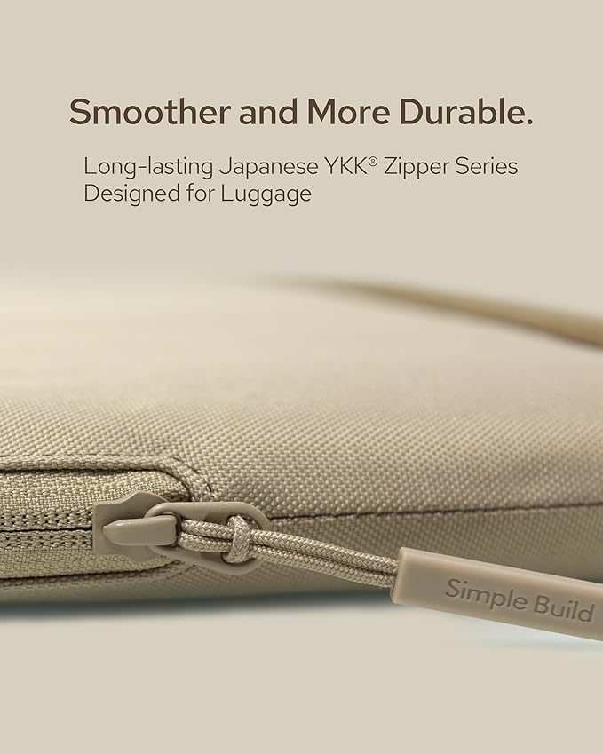 Slim Laptop Sleeve with a Back Zipper Pocket Designed for M1/M2/M3 MacBook Pro/Air (Latte, Designed for 13.6-inch MacBook Air (M2/M3))
