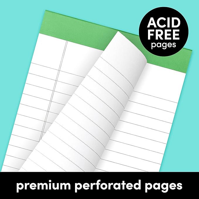 PAPERAGE Lined Legal Pads, (Rainbow), 6 Pack, 50 Sheets Each, Wide/Legal Ruled, Note Pads, Paper, 5 inches x 8 inches