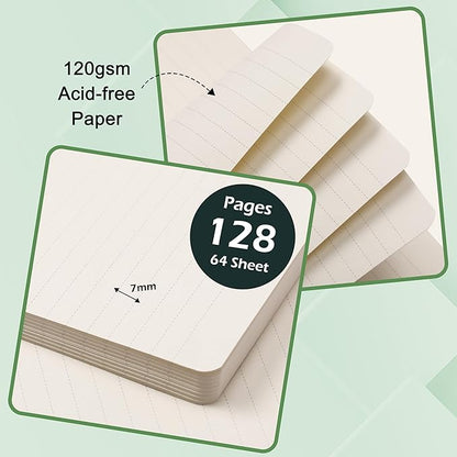 Ruled Notebook/Journal - Classic Lined Journal/Notebook, 5.3'' x 8.26'', Hardcover with Thick Paper, Banded + Pen Holder +Inner Pocket - Olive Green