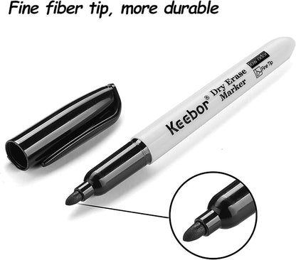 Fine Tip Dry Erase Markers, Black | Low-Odor | Non-Toxic, 16 Count White Board Dry Erase Markers, Office Supplies