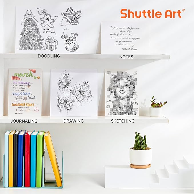 Shuttle Art Retractable Mild Gel Ink Pens, 22 Pack Black Ink Pens, Cute Pens 0.5mm Fine Point Soft Barrel for Writing Journaling Taking Notes School Office Home