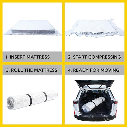Vacuum Mattress Bag for moving, Vacuum Sealed Bags for Mattress Storage, Mattress Compression Bag, Foam and Latex Mattress Vacuum Bag with Straps(KING. CAL-KING)
