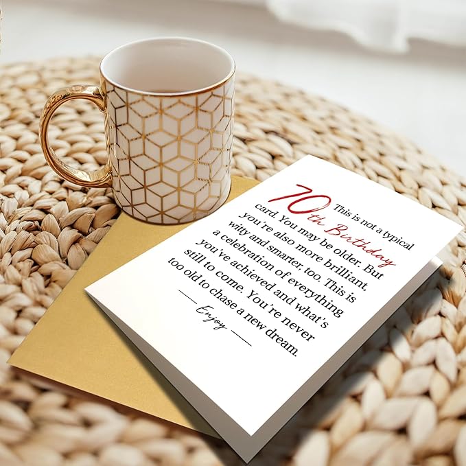Chenive 70th Birthday Card for Him Her, Uplifting 70 Years Old Birthday Card for Men Women Friend, Funny 70th Birthday Card for Mom Dad Grandpa Grandma Husband Wife