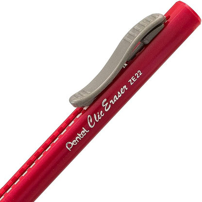 Pentel Clic Eraser - Retractable - Pen Style Grip - Big Erasers for Pencils - Pack of 7 Assorted Colors - Used for Drawing, Art, Drafting, Office, and School Supplies, for Adults & Kids