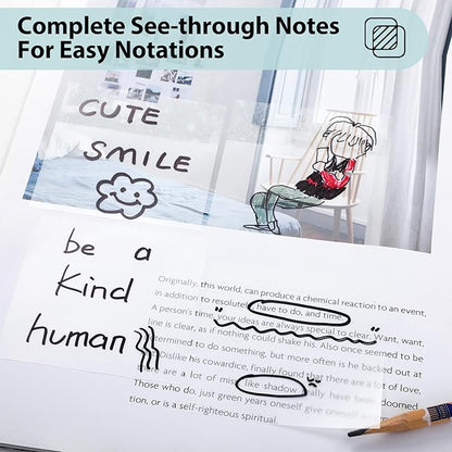 Transparent Sticky Notes, 3x3 inch Clear Sticky Notes, Self-Adhesive Waterproof Translucent Sticky Notes for Annotation College School and Office Supplies - 300 Sheets