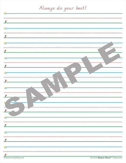 Teacher Created Resources Smart Start 1-2 Writing Paper: 360 Sheets, White, 8-1/2 x 11 in (76533)