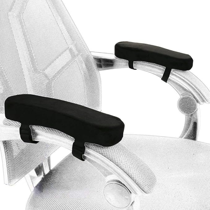 Memory Foam Chair Armrest Pad, Comfy Office Chair Arm Rest Cover for Elbows and Forearms Pressure Relief(Set of 2)