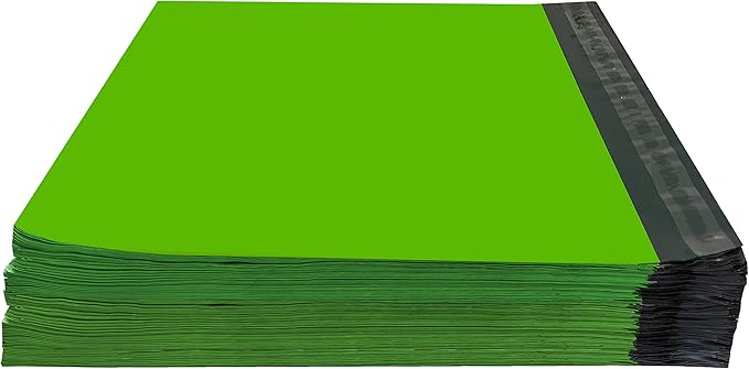 Colored Poly Mailers Pack of: Be creative with your packaging with Colored mailers (Green, 12" x 15.5" pack of 250)