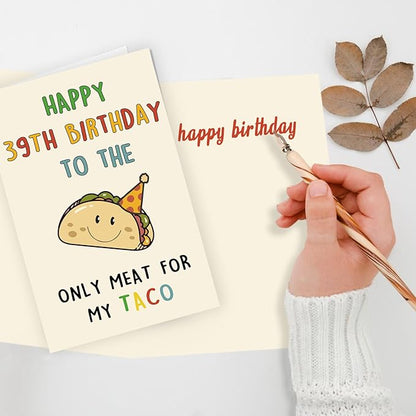 Funny 39th Birthday Gifts for Men Man, Unique 39 Years Old Birthday Decorations Gifts for Husband Boyfriend, Happy 39th Bday Card for Him, Taco 39 Mens Bday Ideas from Wife Girlfriend