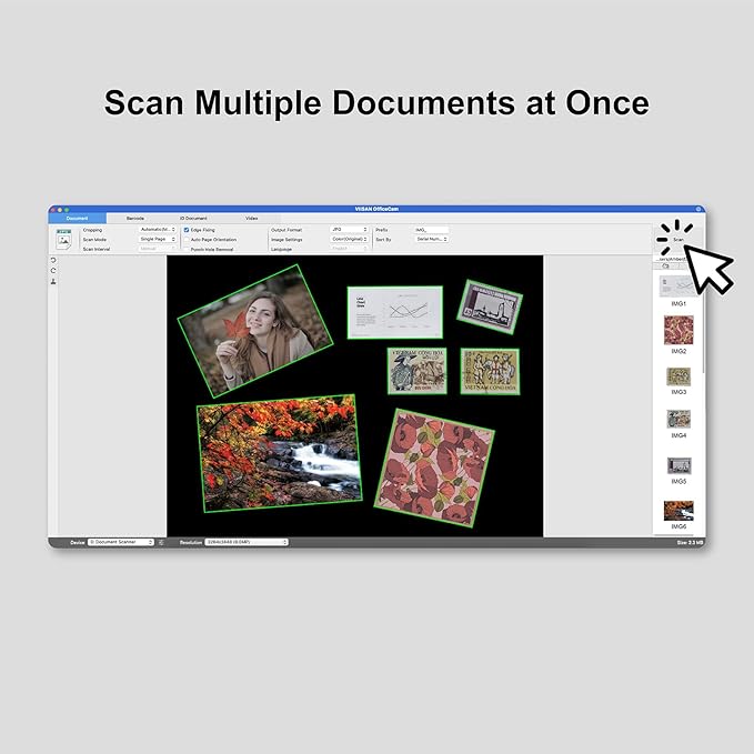 VIISAN 16MP Portable Document Scanner Camera, A4 Capture, USB Document Camera with Deskewing, Multi-Page Scanning, Pocket Book Scanning, OCR & TTS, Compatible with Windows & macOS