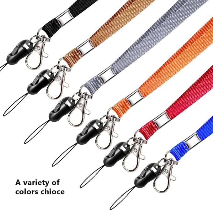 6 Pack Neck Lanyard with ID Badge Holder, Office Strap Lanyards, Stainless Metal Swivel Hook for Name Tag, Badge Holders, Keychains, Card, Brown