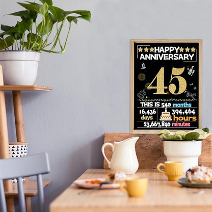 45th Anniversary Card for Women Men, Gold Wedding Card for Wife Husband, Sweet Marriage Decorations Gifts for Couple, Perfect for Her Him on Anniversary Day, Sapphire Wedding Card, Back in 1980