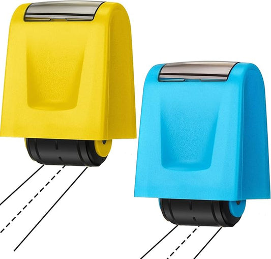 Sherr 2 Handwriting Line Stamp Roller Dashed Handwriting Lines Practice Roller Stamp for Kids, Teachers Kindergarten Education Classroom Back to School Need(2.72 x 2.44 x 1.54 Inch,Yellow, Blue)