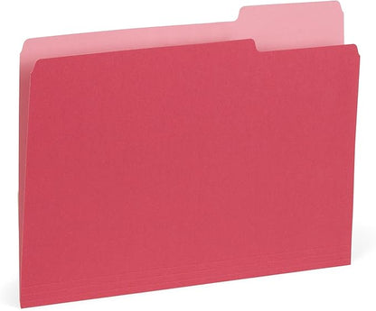 100 Blue Summit Supplies Colorful File Folders with Tabs, Multi Colored File Folders Letter Size, Colored Manilla Folders, Assorted Colors, Durable 11pt Paper, 1/3 Cut Top Tabs, Bulk 100 Pack