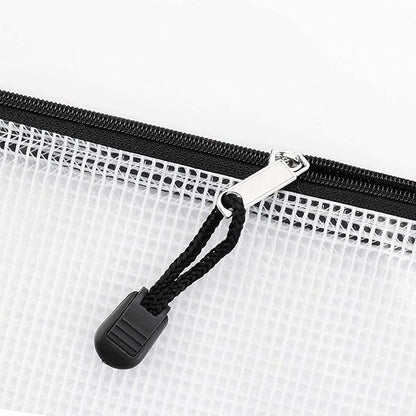 Oaimyy-B8, Mesh Zipper Pouch Document Folders Bag Plastic Zip File Folders for School Office Supplies, Travel, Puzzle Bags,Organizing Storage-Black,6 Pcs