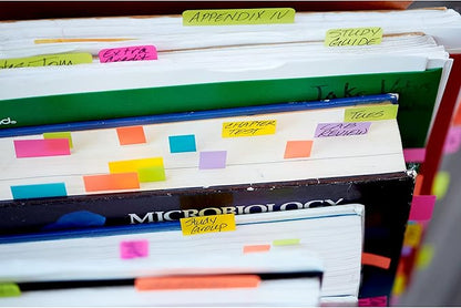 Post-it Page Markers, Assorted Colors, 1 in x 3 in, 50 Sheets/Pad, 4 Pads/Pack (671-4AU)